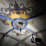 Conservation and reconstruction of the polychrome paintings by Władysław, Leon, and Kazimierz Drapiewski; work carried out as part of a team under the direction of Dr. habil. Sylwester Piędziejewski, 2025. A very tarnished detail in a decorative ornament