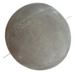 A spherical canvas form with an axis, resembling the globe.