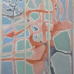 A vertical abstract wall painting